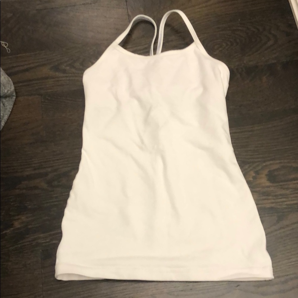 White athletic tank top